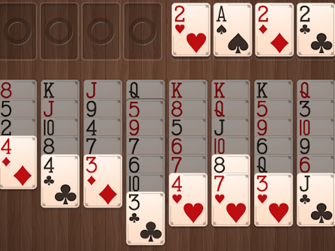 Xogo Freecell de madeira  en liña