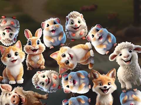 Xogo Fusione animais 2048!  en liña