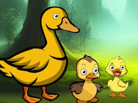 Xogo A familia de pato chega ao estanque  en liña
