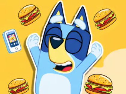 Xogo Puzzle Jigsaw: Burger Dog Bluey  en liña