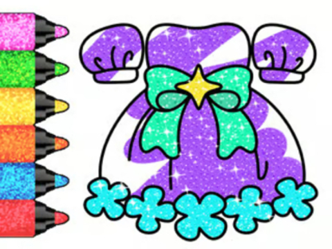 Xogo Libro para colorear: vestido de brillo  en liña