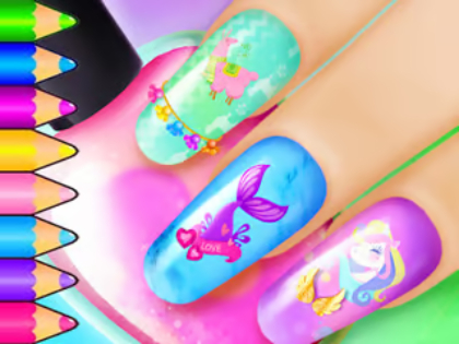 Xogo Libro para colorear: salón de arte de uñas  en liña