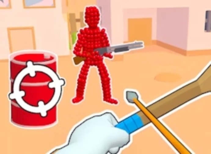 Xogo Stickman Archer disparando frechas a Reds  en liña