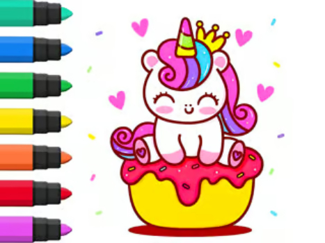 Xogo Libro para colorear: Cupcake Unicorn  en liña