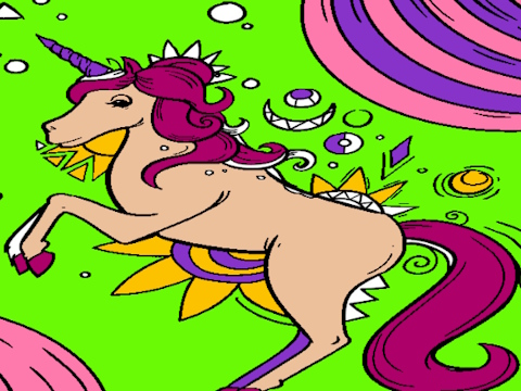 Xogo Páxinas para colorear unicornio máxico  en liña