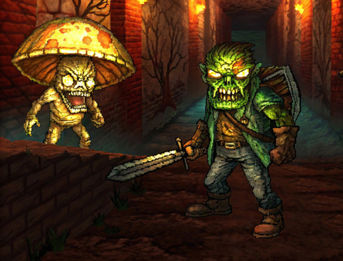 Xogo Monster Slayer fusiona e sobrevive  en liña