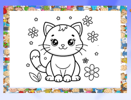 Xogo Libro para colorear de gatos fermosos  en liña