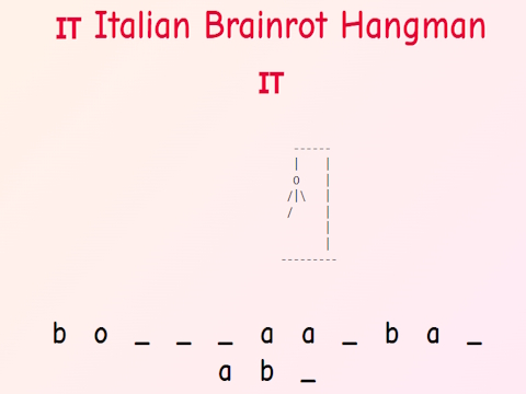 Xogo Brainrot italiano Hangman!  en liña