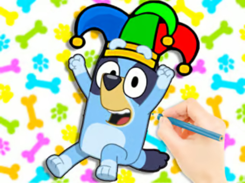 Xogo Libro para colorear: Clown Bluey  en liña