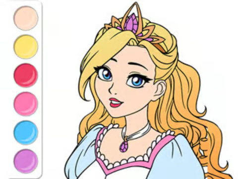 Xogo Libro para colorear: vestido de baile de princesa  en liña