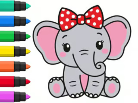 Xogo Libro para colorear: Elefante  en liña