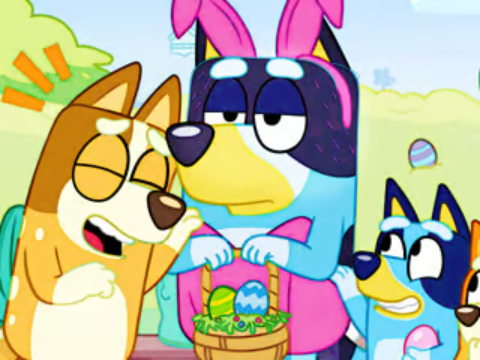 Xogo Puzzle Jigsaw: vestido de Pascua de Bluey  en liña