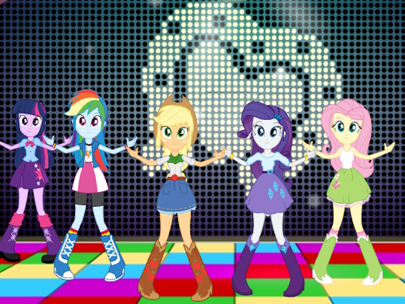 Xogo As miñas pequenas pony Equestria Girls caen dance-off formal en liña