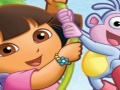 Xogo Puzzle divertido dora con botas  en liña