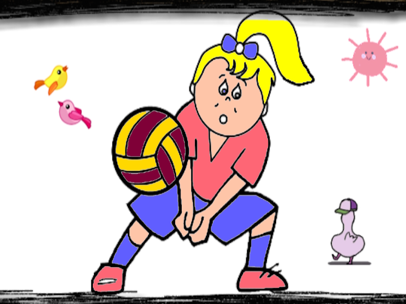 Xogo Colorante de diversión de voleibol en liña