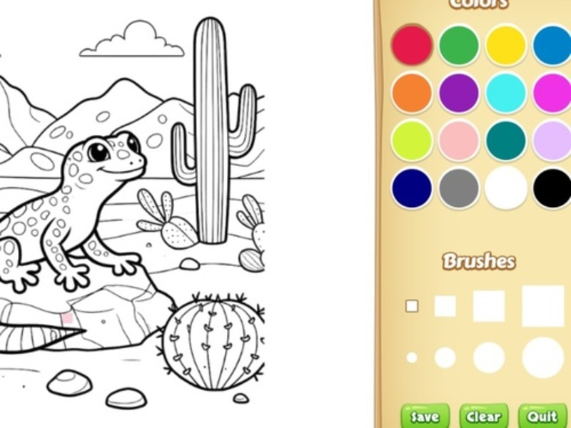 Xogo Animais do deserto Libro para colorear para nenos en liña