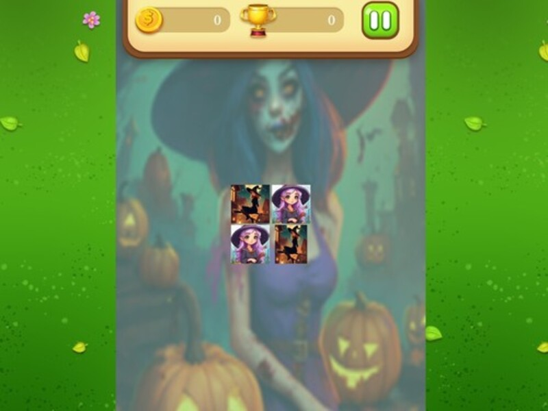 Xogo Partido de memoria de bruxas de Halloween en liña