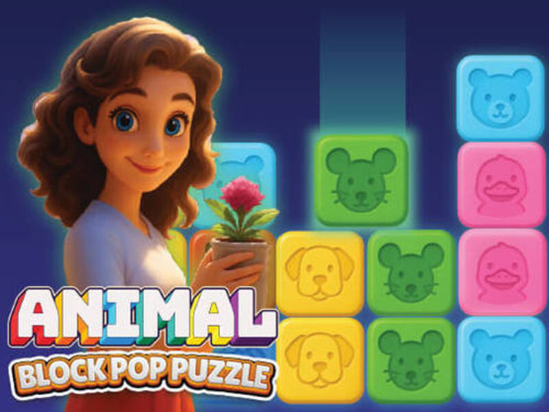 Xogo Puzzle pop de bloque de animais en liña