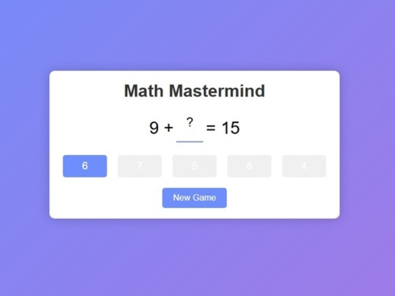 Xogo Math Mastermind en liña