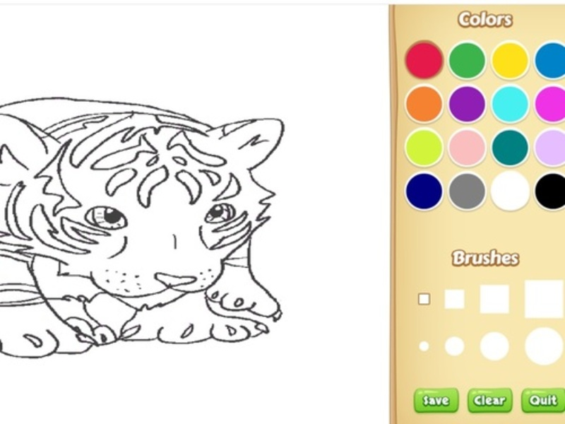 Xogo Libro para colorear Baby Tiger en liña