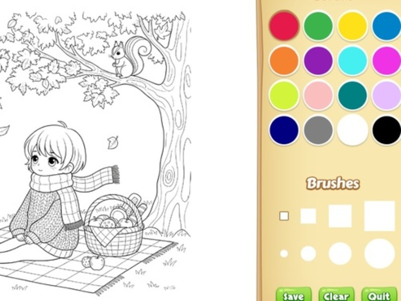 Xogo Libro para colorear acolledor para nenos en liña